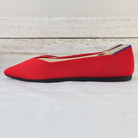 Rothy's Ballet Flats Pointed Toe Bright Red Women's Size 8 - Picture 9 of 14